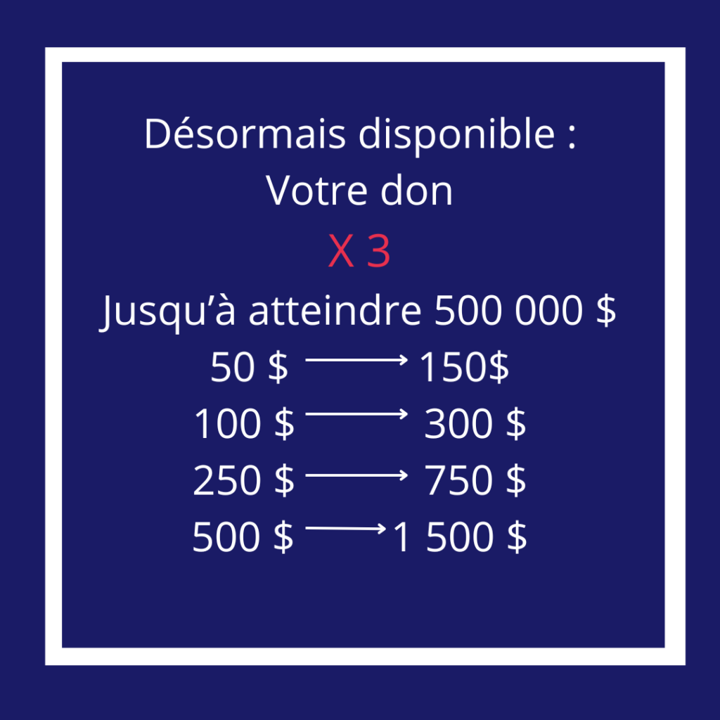 Votre contribution sera multipliée par trois 