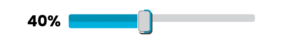 This image shows a progress bar indicating 40% completion. The bar is partially filled with a blue color on the left, while the remaining section on the right is gray.